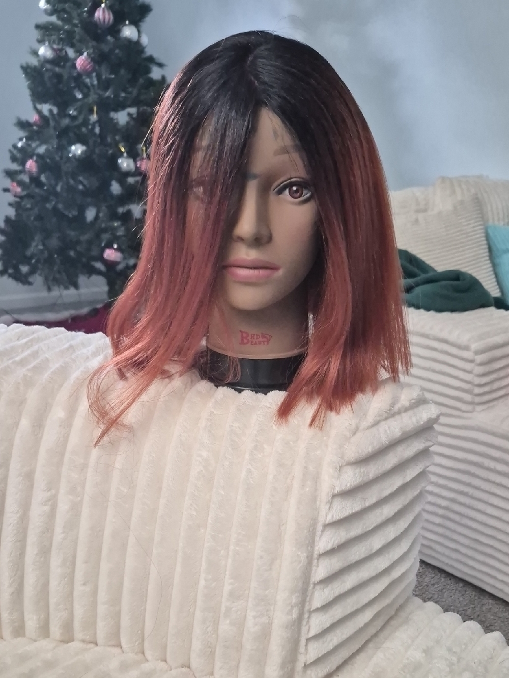 Black to Copper Ombre Women’s Synthetic Bob Wig